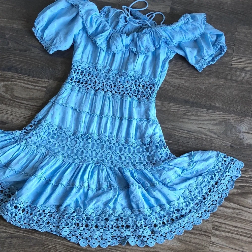 Free People Cruel Intentions Mini Dress Blue 4